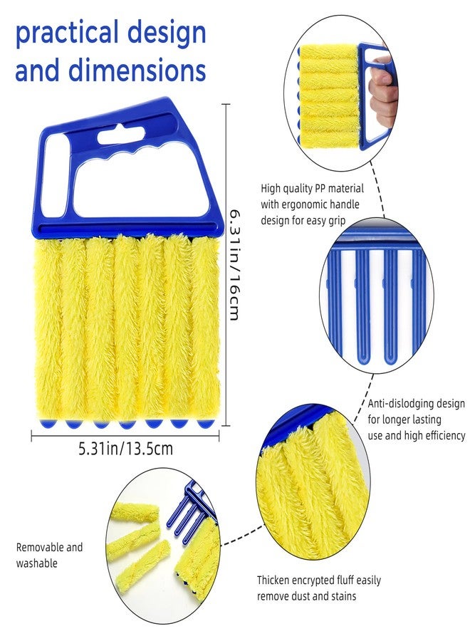 EVEPRUS 4Pcs Window Venetian Blind Cleaner Duster Tool,Washable 7 Fingers Dusting Cleaner and Air Vent Cleaner,Shutter Brush,Blinds Air Conditioner Keyboard Fan Duster Dirt Housekeeping Tool - Image 3